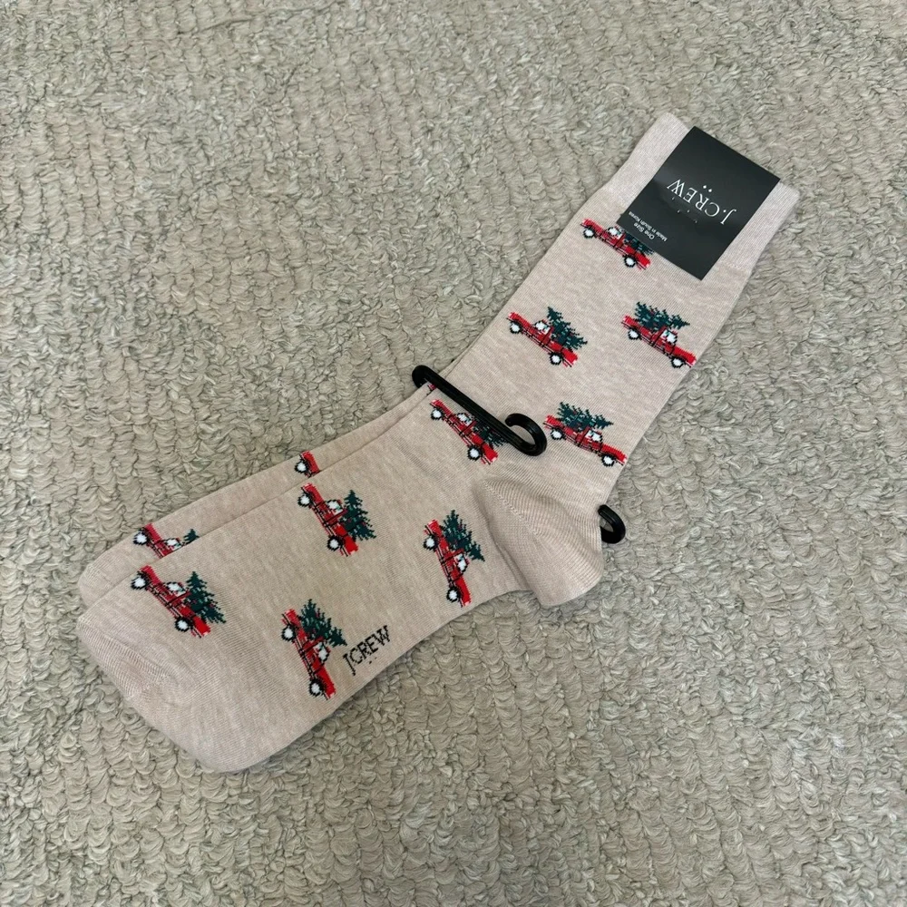 J Crew Tshirt Coordinating Socks New with Tags Gift Holiday Size Large Cotton